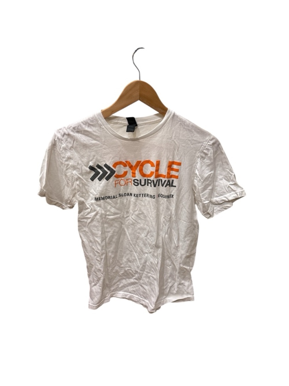 Gildan White Short-Sleeve 'Cycle for Survival' Logo Tee